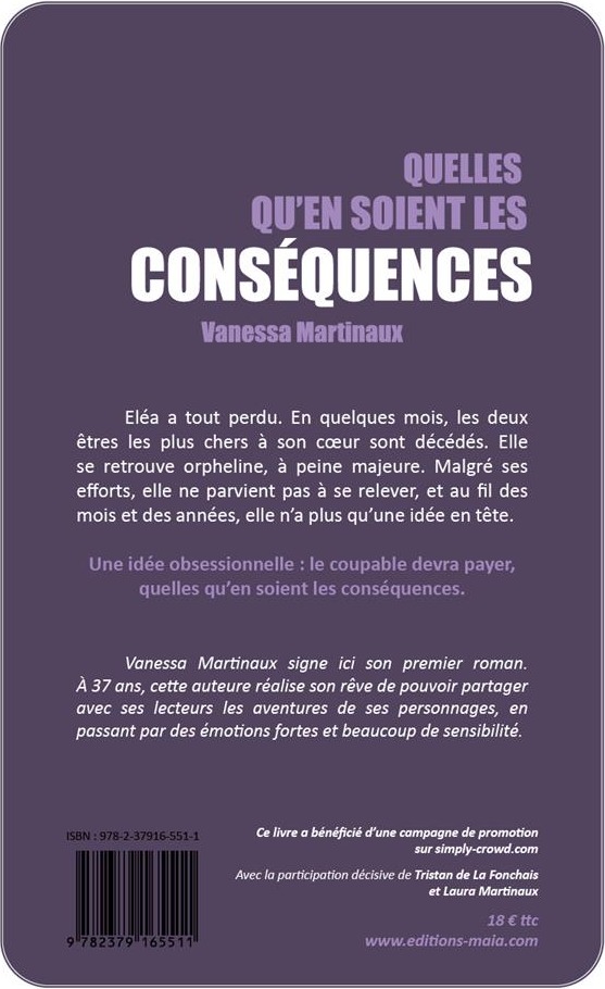 Quatrième de couverture de « QUELLES QU'EN SOIENT LES CONSEQUENCES »