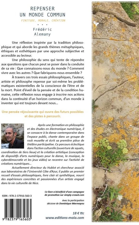Quatrième de couverture de « REPENSER UN MONDE COMMUN - FINITUDE, MORALE, CREATION »