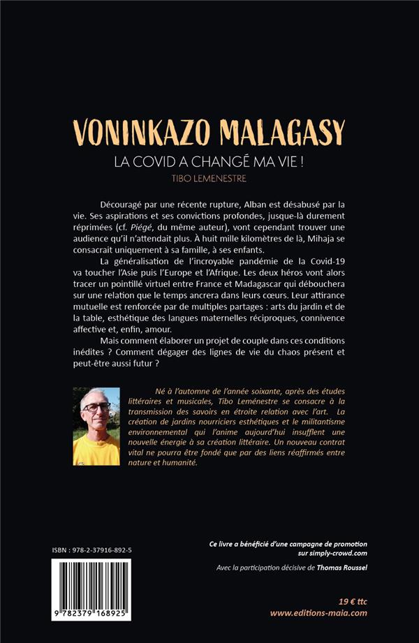 Quatrième de couverture de « VONINLAZO MALAGASY - LA COVID A CHANGE MA VIE ! »