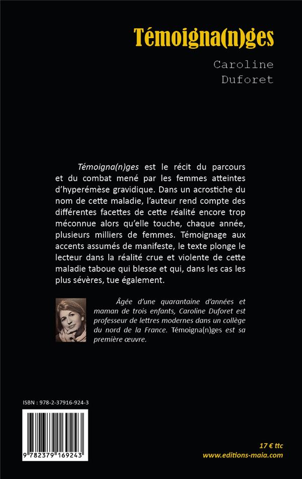 Quatrième de couverture de « TEMOIGNA(N)GES »