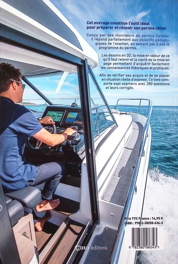 Quatrième de couverture de « Permis bateau Côtier : théorie & conduite »