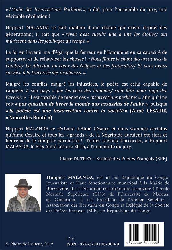 Quatrième de couverture de « L'AUBE DES INSURRECTIONS PERLIERES »