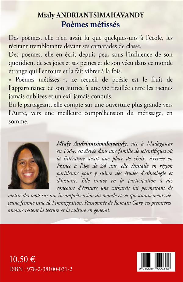 Quatrième de couverture de « POEMES METISSES »