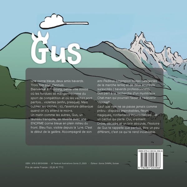 Quatrième de couverture de « Gus : Le taureau à 3 cornes »