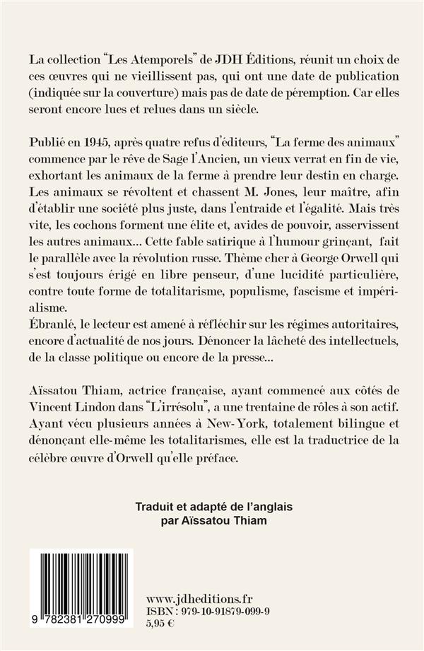 Quatrième de couverture de « La ferme des animaux »