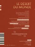 Quatrième de couverture de « Le désert du monde »