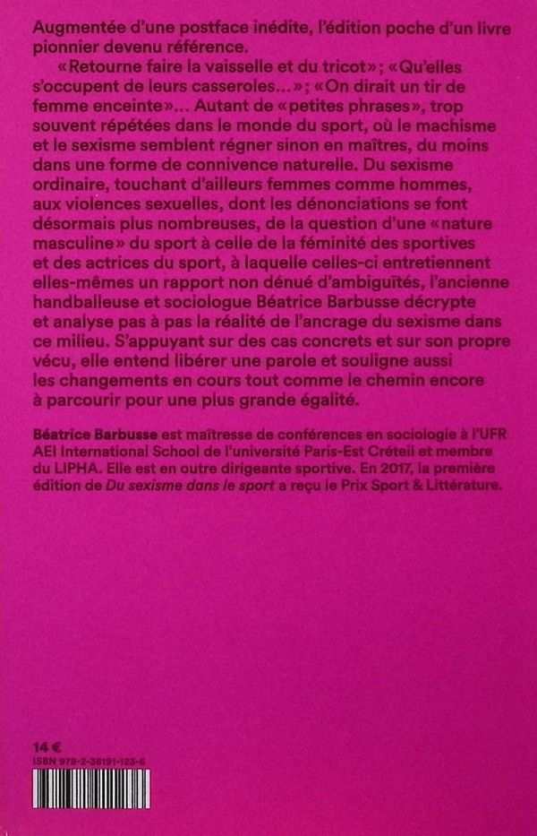 Quatrième de couverture de « Du sexisme dans le sport »