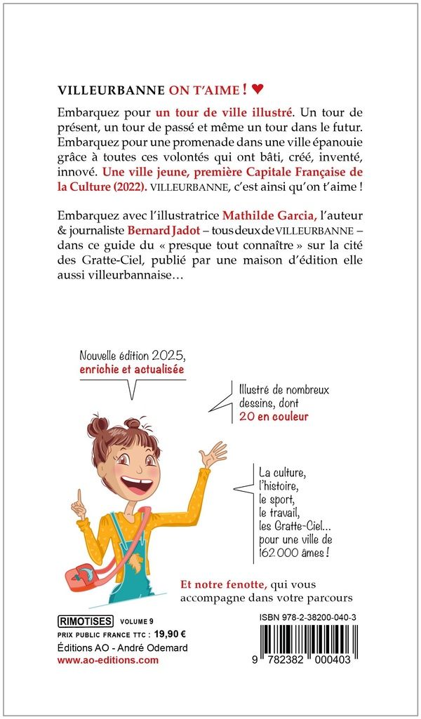 Quatrième de couverture de « Villeurbanne, on t'aime ! : un tour de ville illustré »