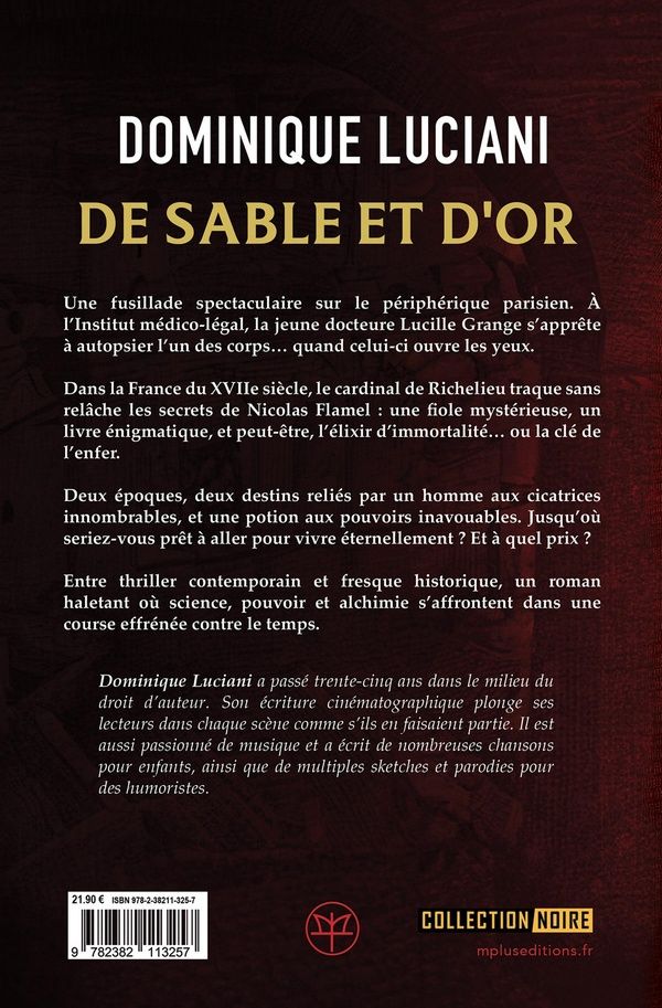 Quatrième de couverture de « De sable et d'or : roman »