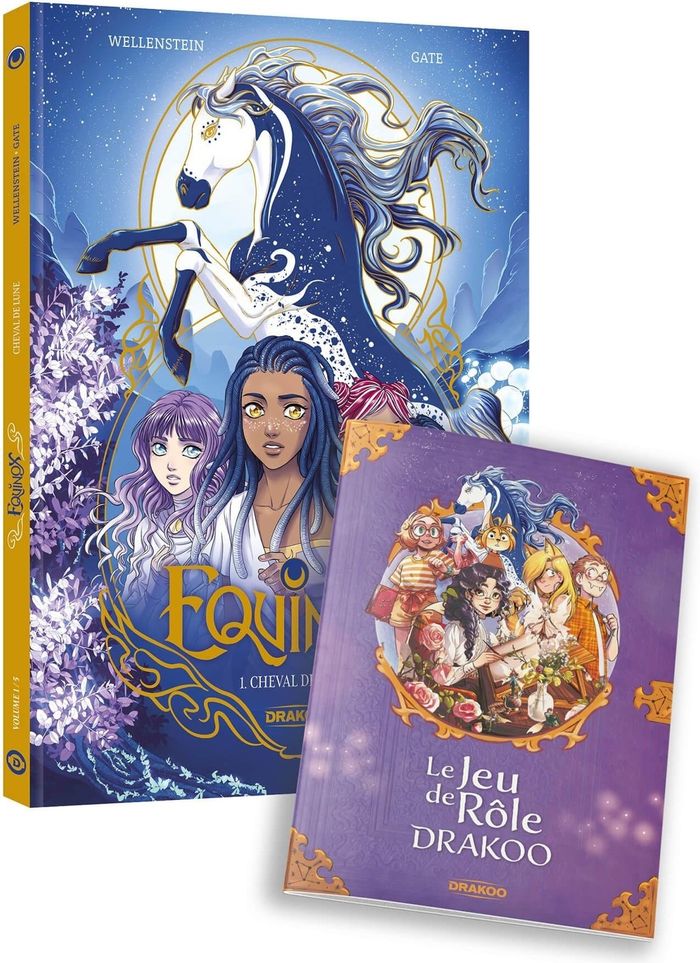 Couverture du livre « EQUINOX - T01 - EQUINOX - VOL. 01 + JEU DE ROLE OFFERT - EDITION LIMITEE - CHEVAL DE LUNE » de Wellenstein, librairie Les Contes Infusés à Corte