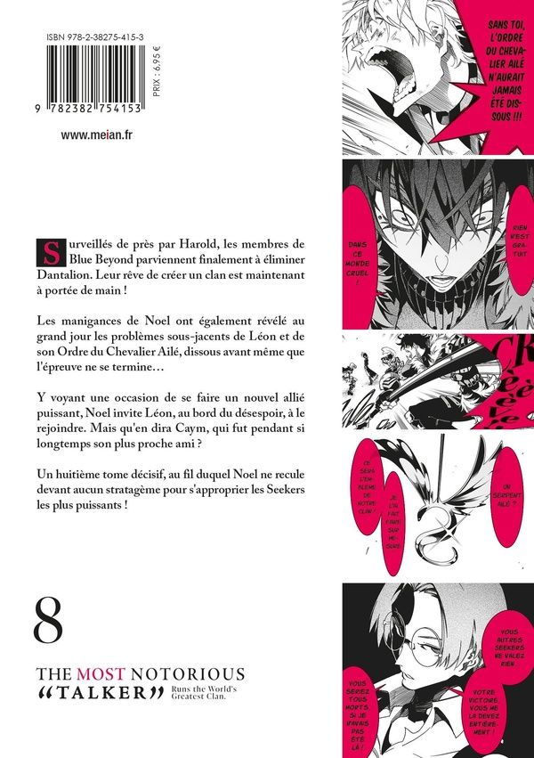 Quatrième de couverture de « THE MOST NOTORIOUS TALKER - TOME 08 »