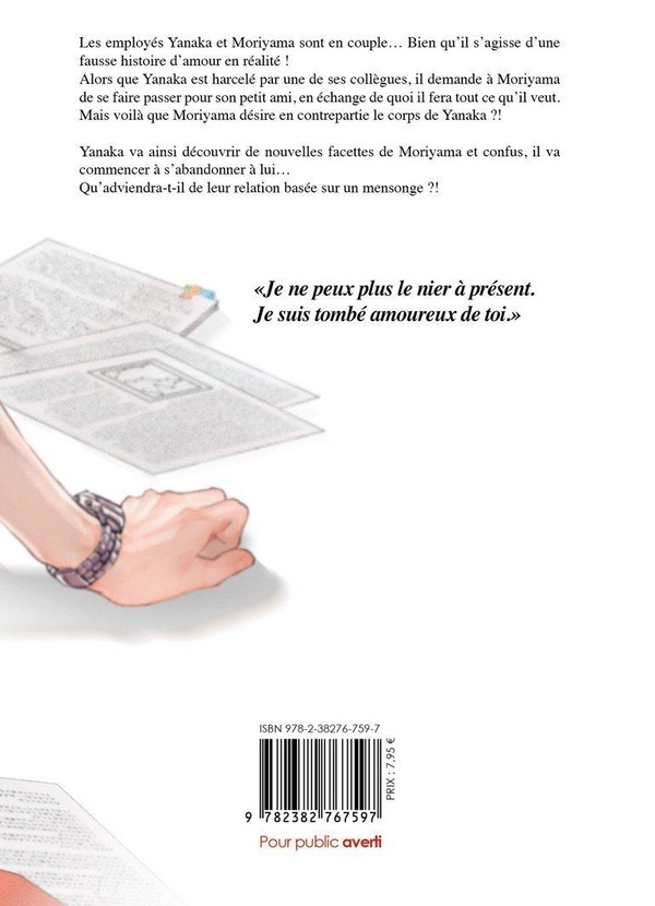 Quatrième de couverture de « Amants sous contrat »