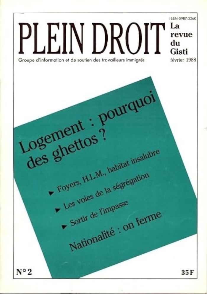 Couverture du livre « LOGEMENT : POURQUOI DES GHETTOS ? » de Gisti, librairie Les Contes Infusés à Corte