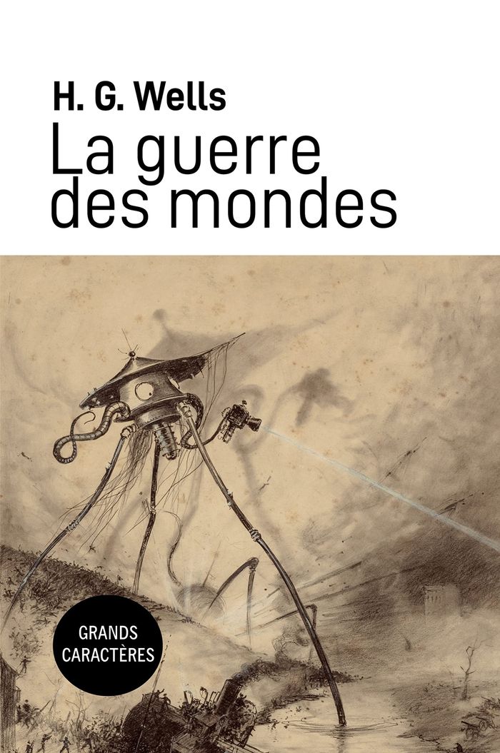 Couverture du livre « La guerre des mondes » de H. G. Wells, librairie Les Contes Infusés à Corte