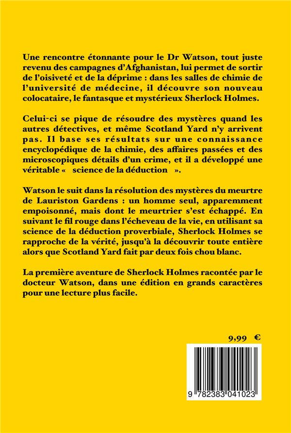 Quatrième de couverture de « Sherlock Holmes »