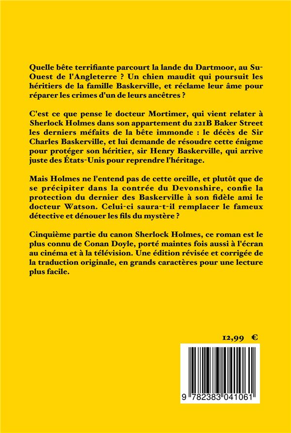Quatrième de couverture de « Sherlock Holmes »