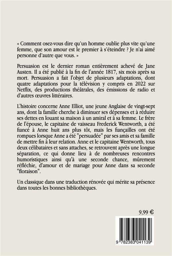 Quatrième de couverture de « Persuasion »