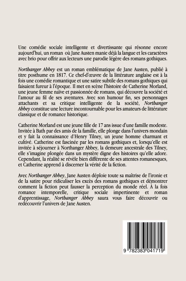 Quatrième de couverture de « Northanger Abbey : Catherine Morland »