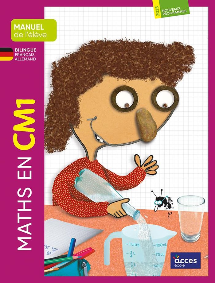 Couverture du livre « MATHS EN CM1 - MANUEL DE L'ELEVE BILINGUE FR-DE - EDITION BILINGUE » de Duprey/voltz, librairie Les Contes Infusés à Corte