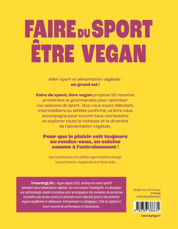 Quatrième de couverture de « Faire du sport être vegan »