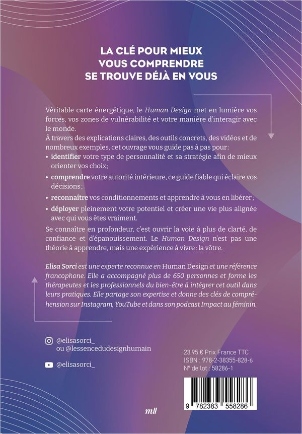 Quatrième de couverture de « Human design : mieux comprendre sa personnalité »