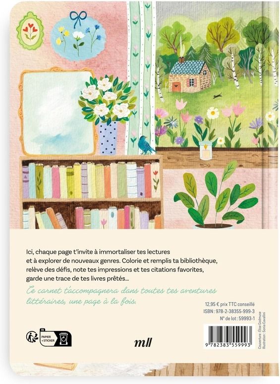 Quatrième de couverture de « MON CARNET DE LECTURE - PLUS DE 100 FICHES A REMPLIR ! EN BONUS : 2 PLANCHES DE STICKERS »