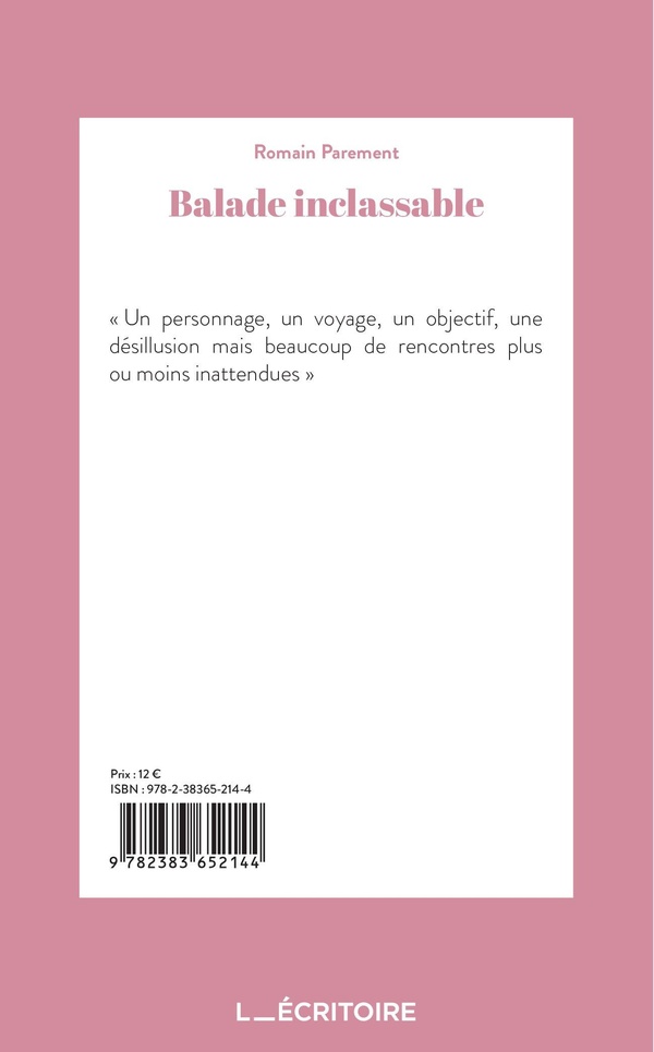 Quatrième de couverture de « Balade inclassable »
