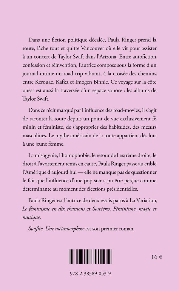 Quatrième de couverture de « Swiftie : une métamorphose »