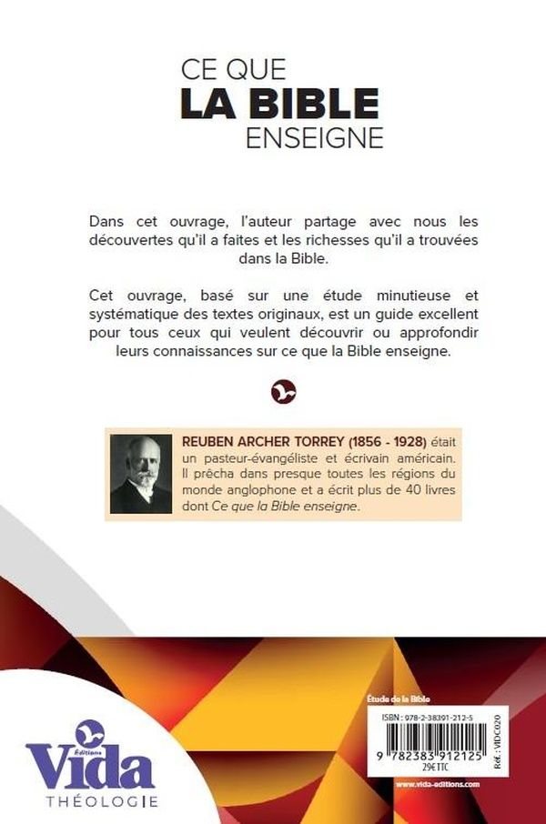 Quatrième de couverture de « CE QUE LA BIBLE ENSEIGNE »