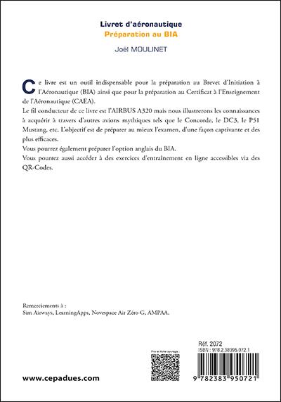 Quatrième de couverture de « LIVRET D'AERONAUTIQUE - PREPARATION AU BIA. 3E EDITION »