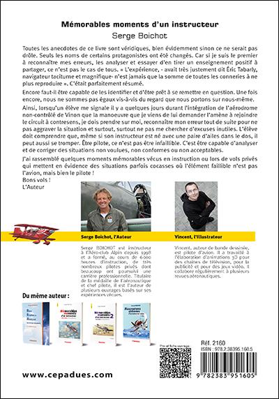 Quatrième de couverture de « Mémorables moments d'un instructeur : l'aéro-mémo de Serge Boichot »