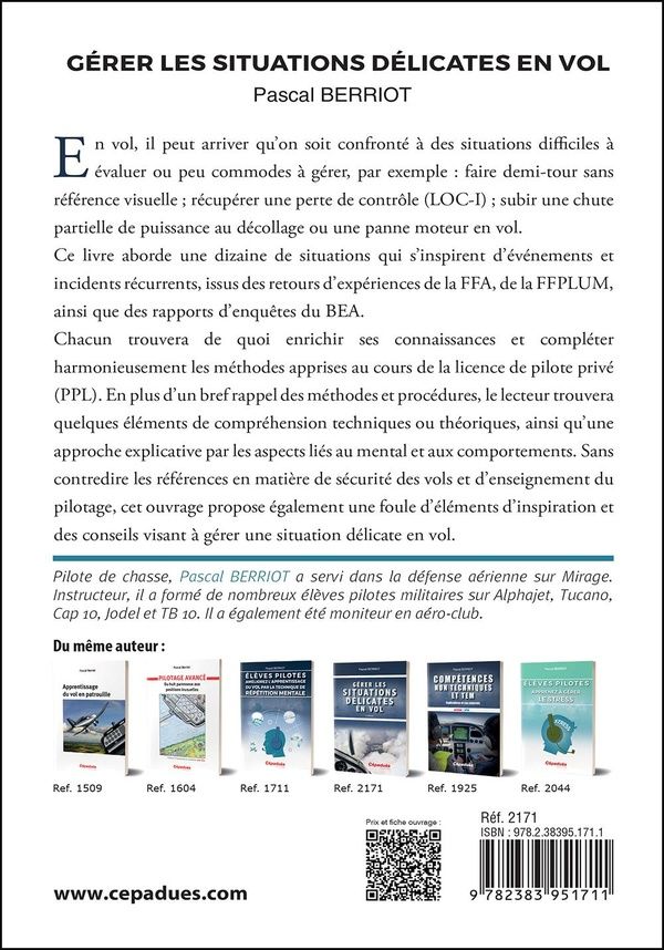 Quatrième de couverture de « Gérer les situations délicates en vol »