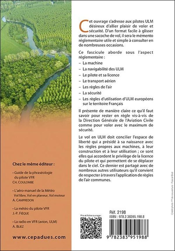Quatrième de couverture de « La réglementation ULM »