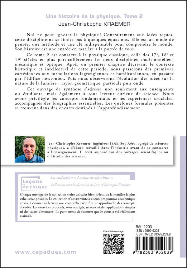Quatrième de couverture de « Une histoire de la physique : les concepts, les découvertes, les acteurs »