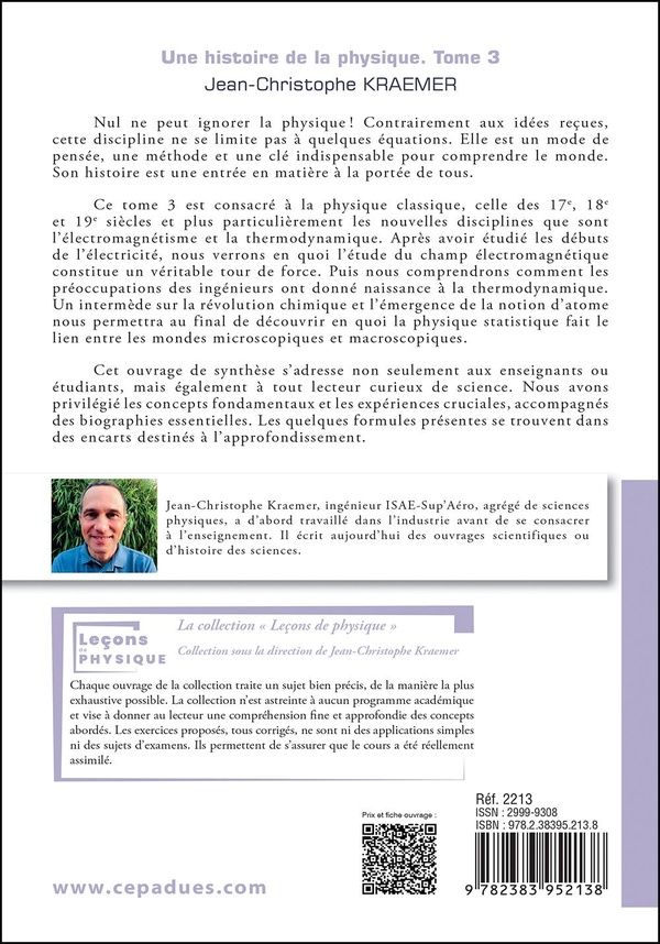 Quatrième de couverture de « Une histoire de la physique : les concepts, les découvertes, les acteurs »