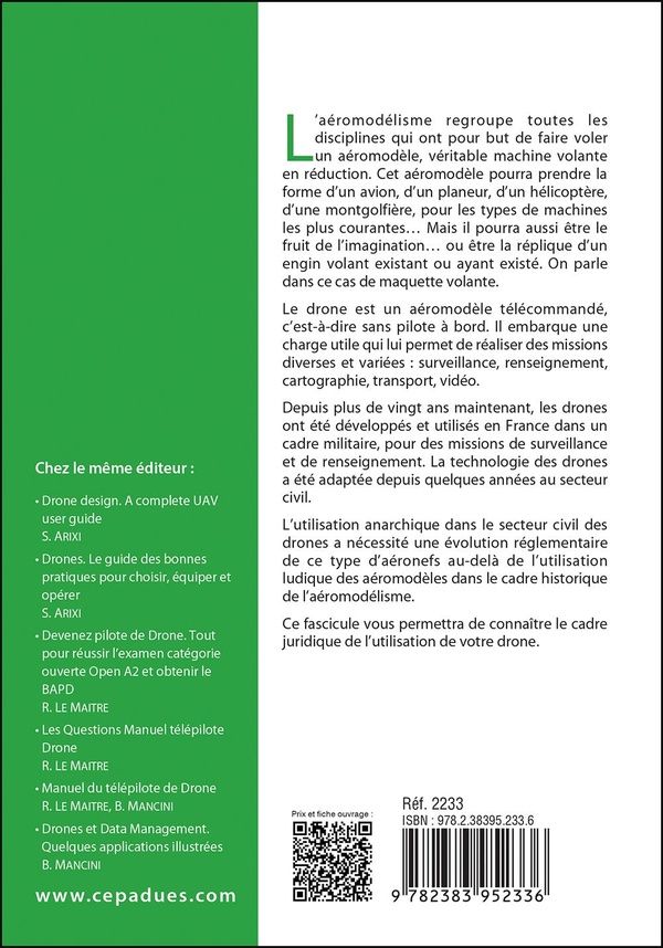 Quatrième de couverture de « Réglementation du pilotage de drones »