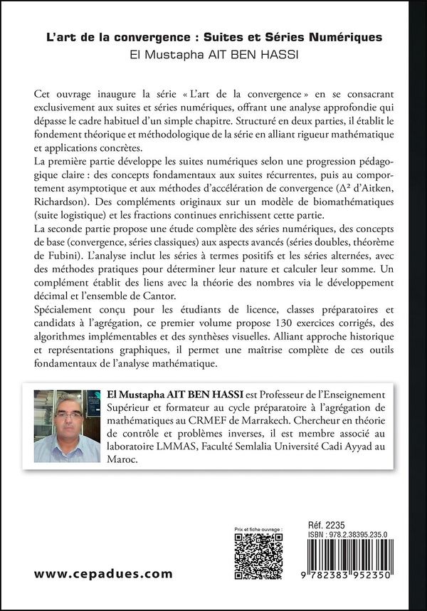 Quatrième de couverture de « Suites et séries numériques : cours et exercices »