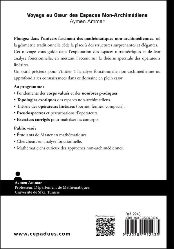 Quatrième de couverture de « VOYAGE AU COEUR DES ESPACES NON-ARCHIMEDIENS - UNE NOUVELLE VISION DES OPERATEURS LINEAIRES »