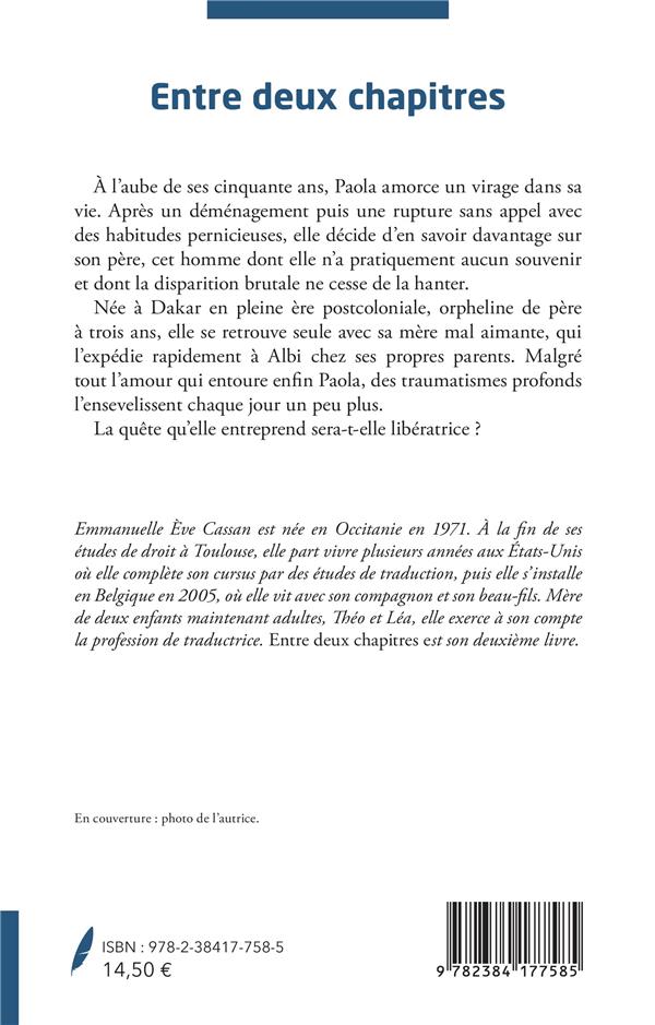 Quatrième de couverture de « ENTRE DEUX CHAPITRES - ROMAN »