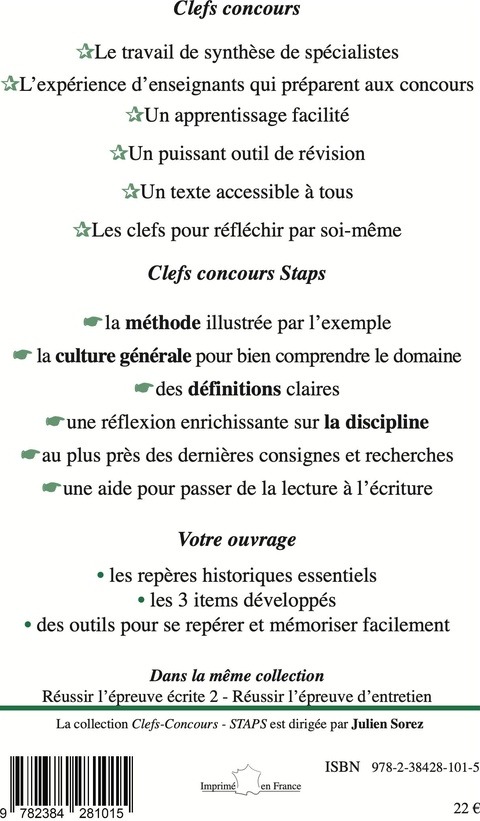 Quatrième de couverture de « Réussir l'épreuve écrite 1 : CAPEPS »
