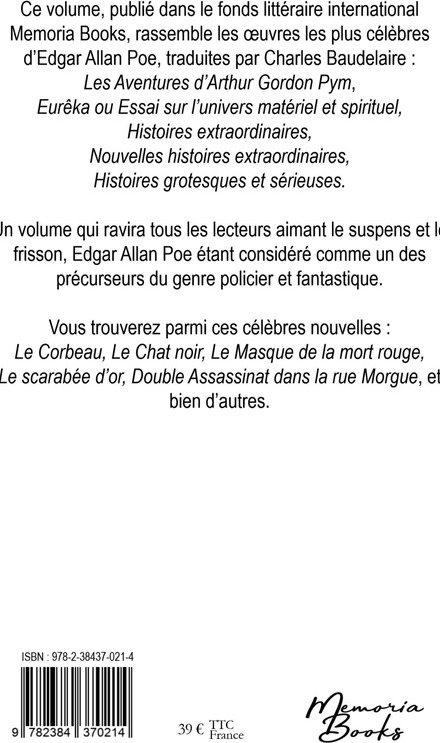 Quatrième de couverture de « Oeuvres essentielles - Edgar Allan Poe »