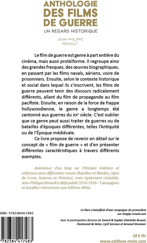 Quatrième de couverture de « ANTHOLOGIE DES FILMS DE GUERRE »