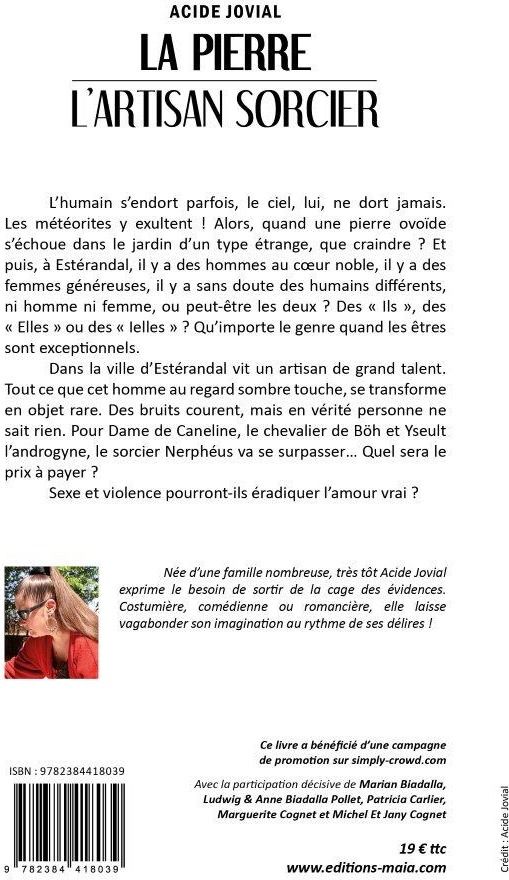 Quatrième de couverture de « LA PIERRE - L'ARTISAN SORCIER »