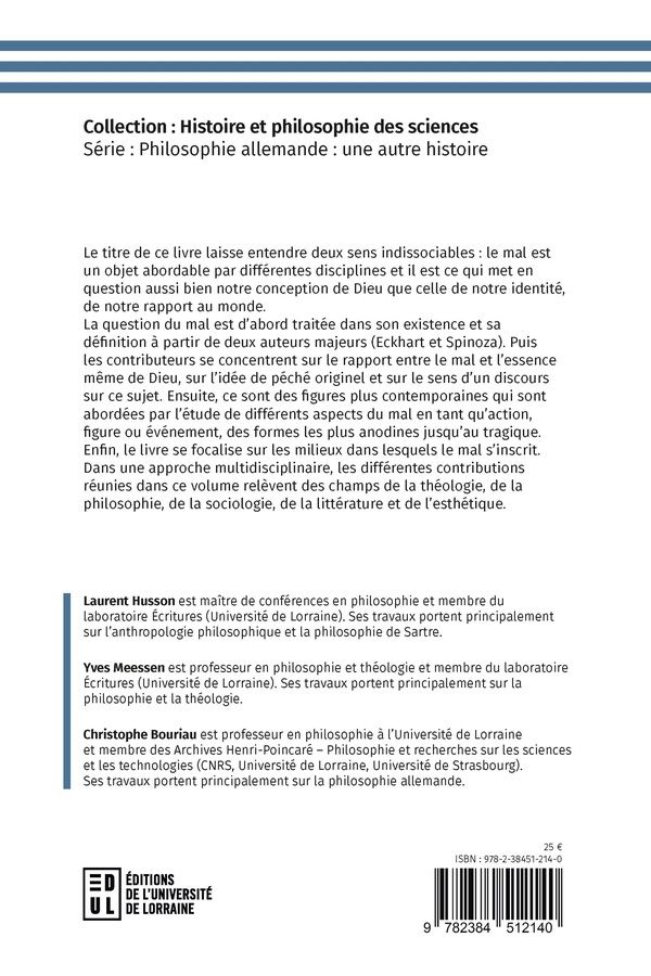 Quatrième de couverture de « Le mal en question »