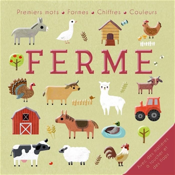 Couverture du livre « Ferme : premiers mots, formes, chiffres, couleurs » de Collectif, librairie Les Contes Infusés à Corte