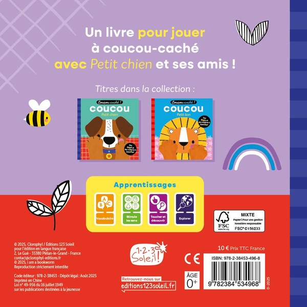 Quatrième de couverture de « Coucou petit chien »