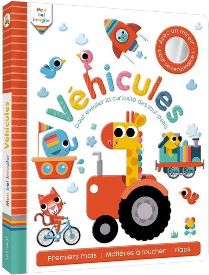 Couverture du livre « MON BEL IMAGIER - VEHICULES - POUR EVEILLER LA CURIOSITE DES TOUT-PETITS - PREMIERS MOTS, MATIERES A » de Ian Worrall-Dutton, librairie Les Contes Infusés à Corte