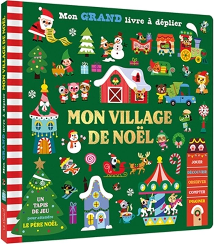Couverture du livre « MON GRAND LIVRE A DEPLIER - MON VILLAGE DE NOEL » de Americo/collectif, librairie Les Contes Infusés à Corte