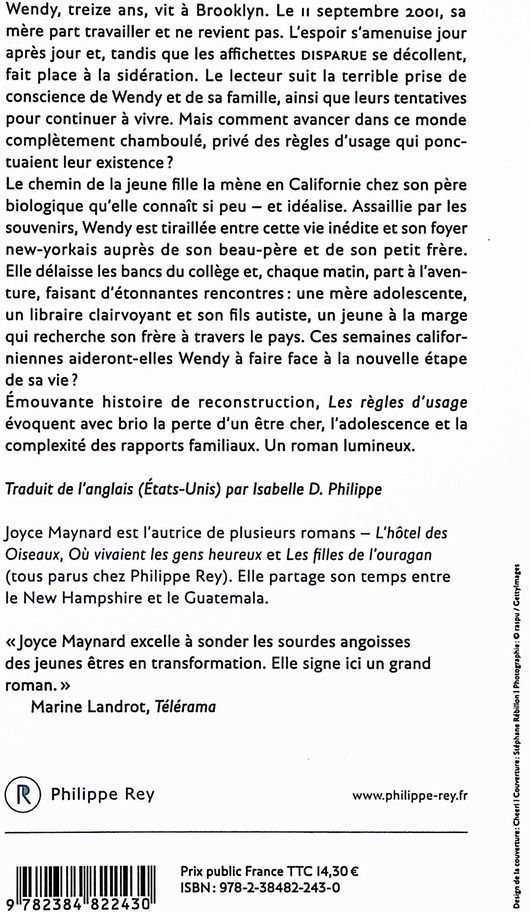 Quatrième de couverture de « Les règles d'usage : roman »