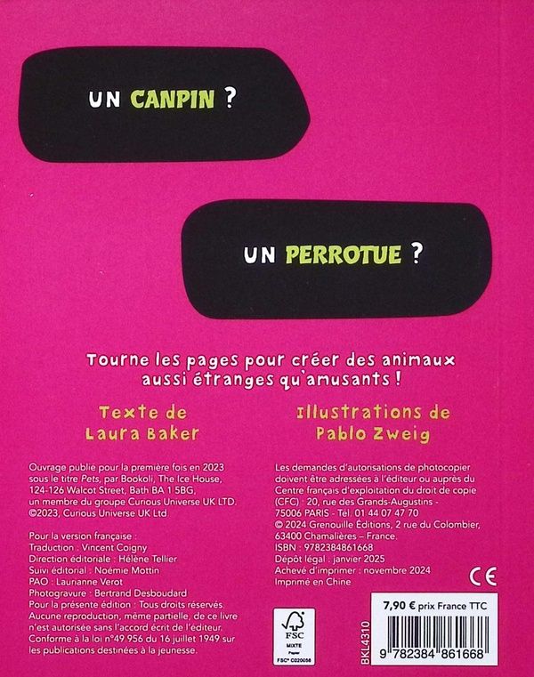 Quatrième de couverture de « Animaux »